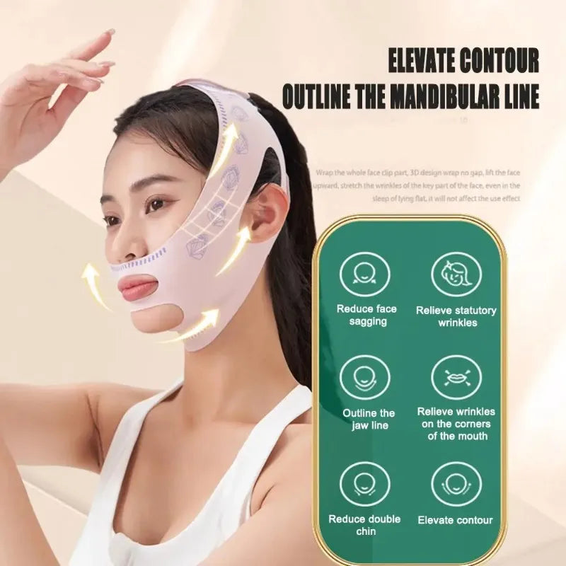 Reusable Adjustable Night Facial Wrap for Sleep Comfort and Contouring