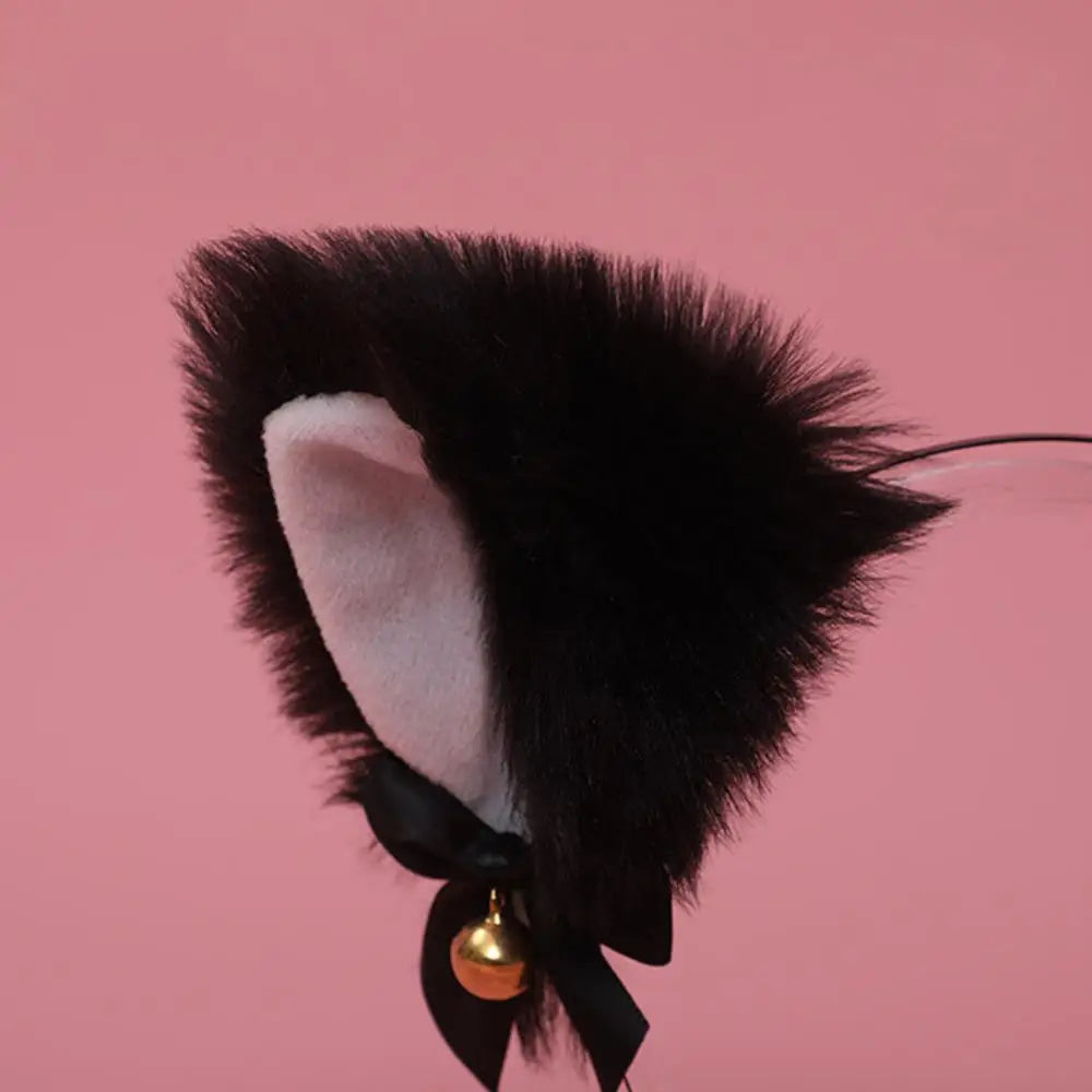 Plush Lace Cat Ears Headband For Women Cosplay Anime