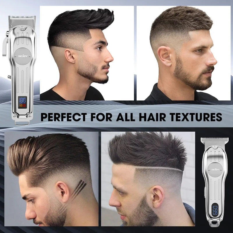 Sejoy Professional Hair Clipper Cordless Trimmer Set For Men Rechargeable