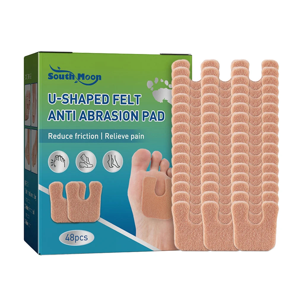 Anti Callus Foot Cushions U Shaped Felt Pads 48pcs