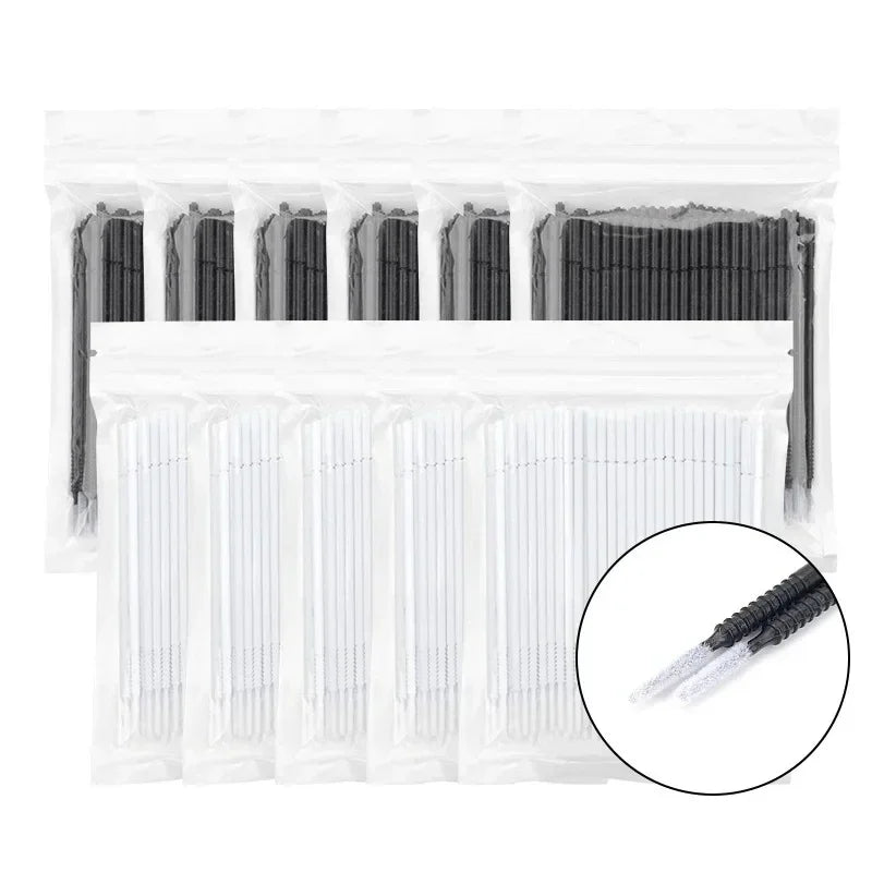 Disposable Spiral Mascara Brushes Microbrush Applicators Lash Extensions