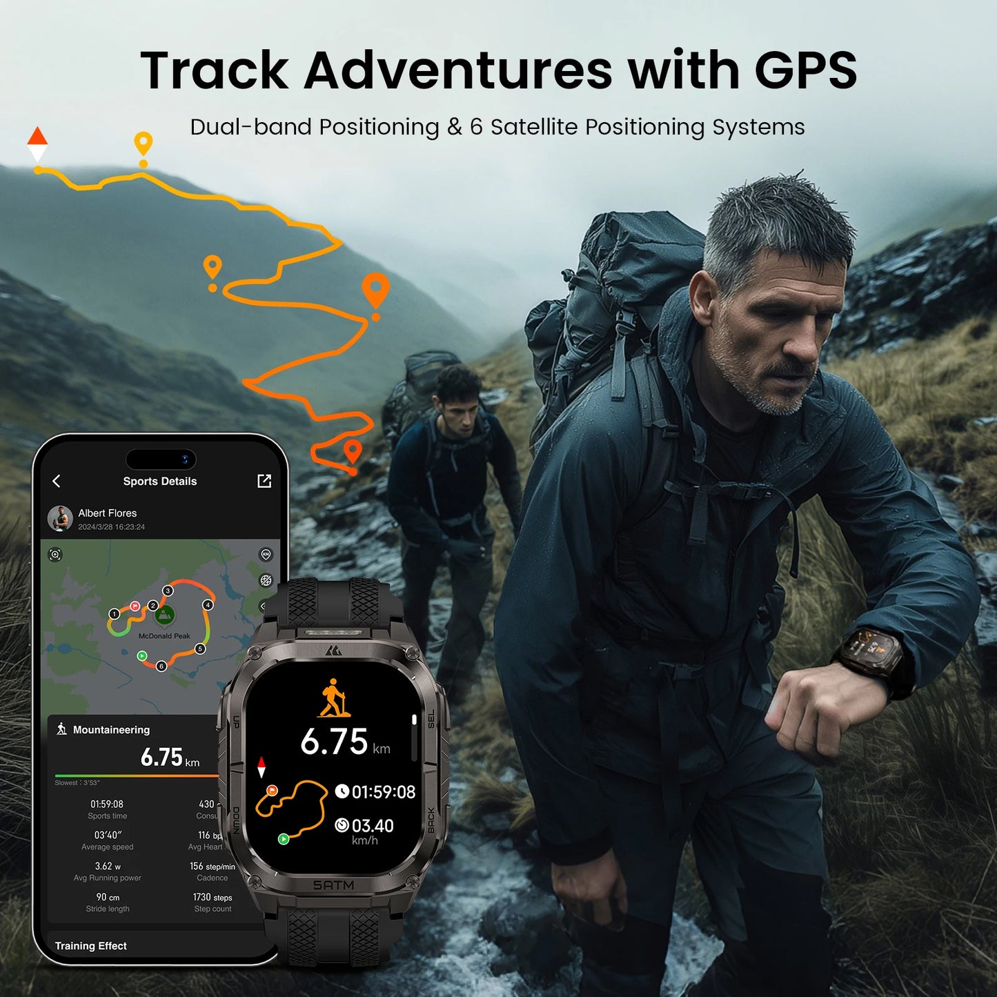 Kospet Tank M4C GPS Smartwatch Men Military Grade Waterproof