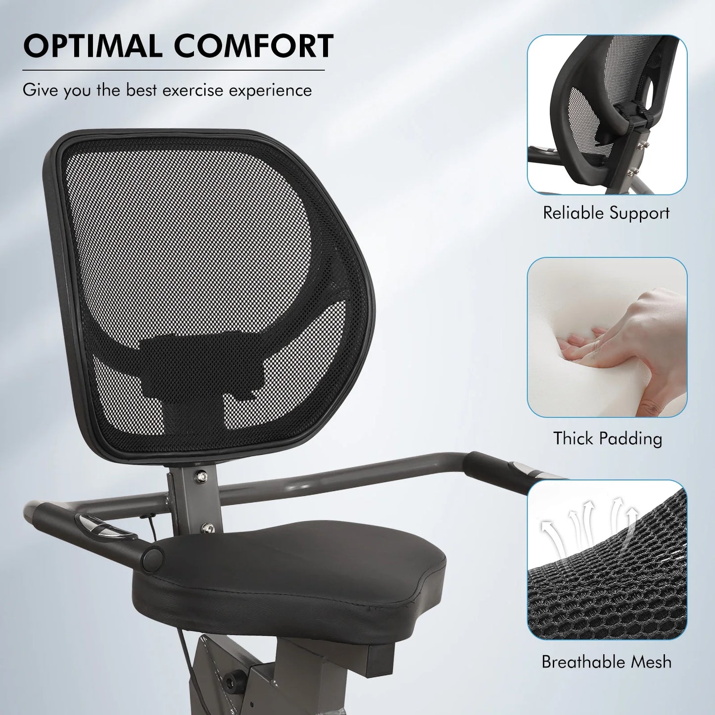 Recumbent Exercise Bike for Home Quiet Eight Levels Large Seat