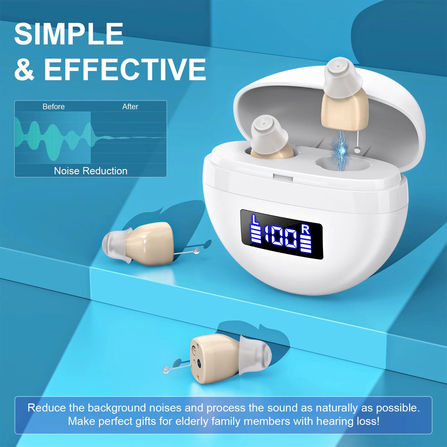 K&FCOPTEE In-Ear Hearing Amplifiers With Adjustable Volume
