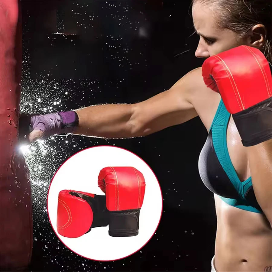 Unisex Boxing Gloves For Training Leather Mitts Men Women