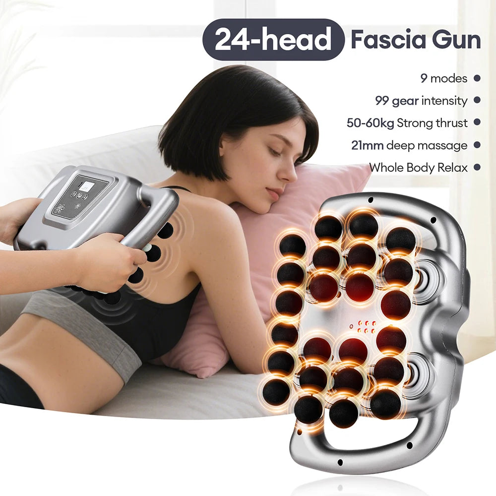 Foreverlily Fascia Gun 24-Head High Frequency Massage 9 Modes