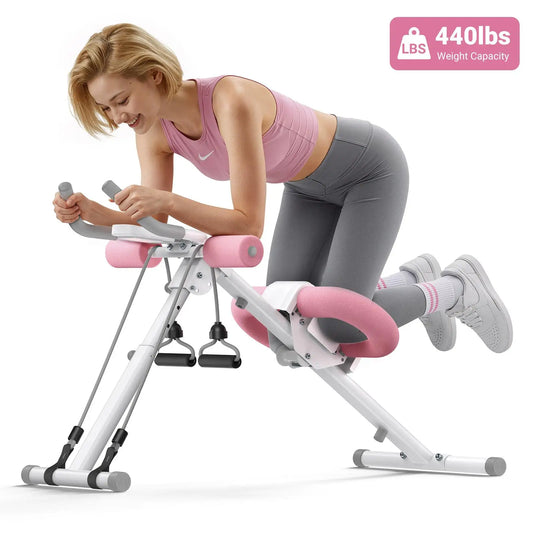 Foldable Abdominal Trainer With LCD Monitor 10 Level Adjustable Resistance