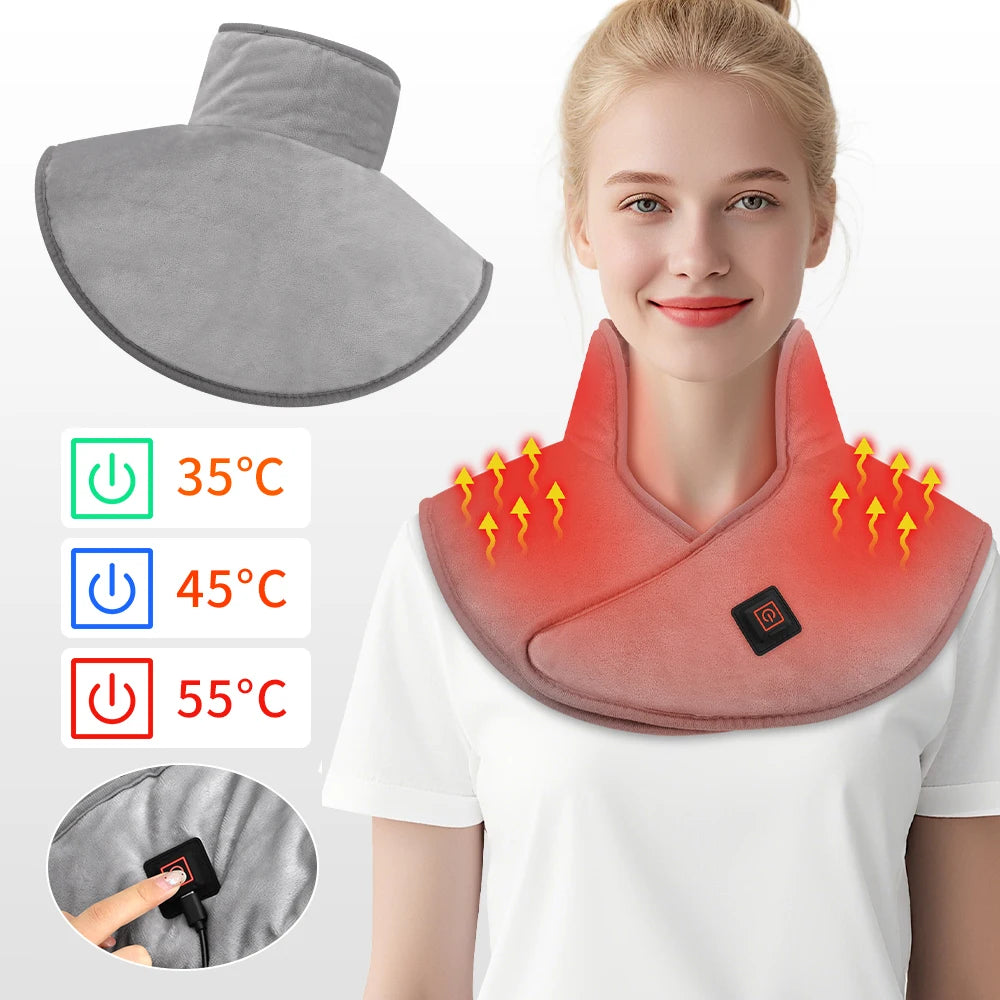 Electric Heating Shoulder Neck Pad Massager Three Gear USB