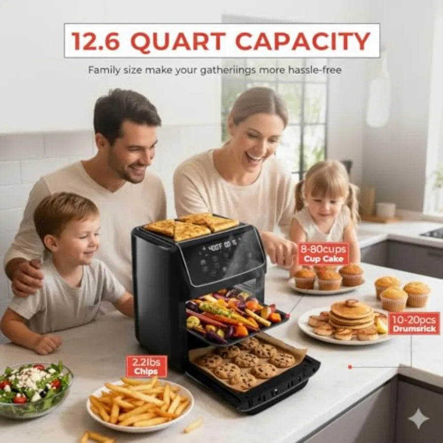SHXI 10-in-1 Air Fryer Oven With Rotisserie And Visible Window