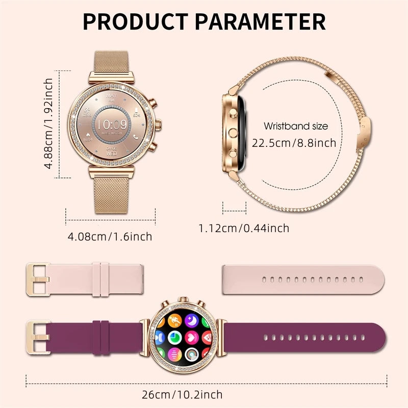 INNOFOVO Ladies Smartwatch With Calls And Messages For Phones