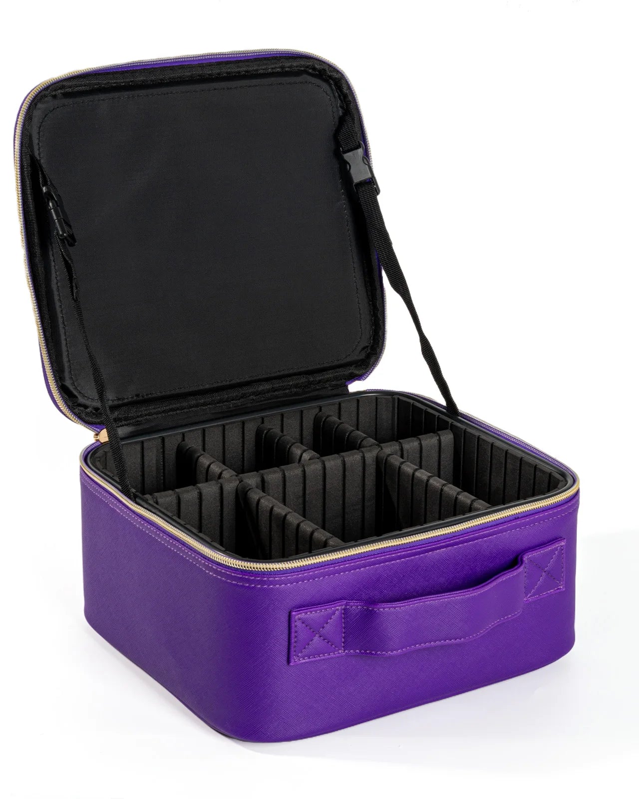 Makeup Bag With Mirror Embroidery Brush Tool Storage Travel Cosmetic Case