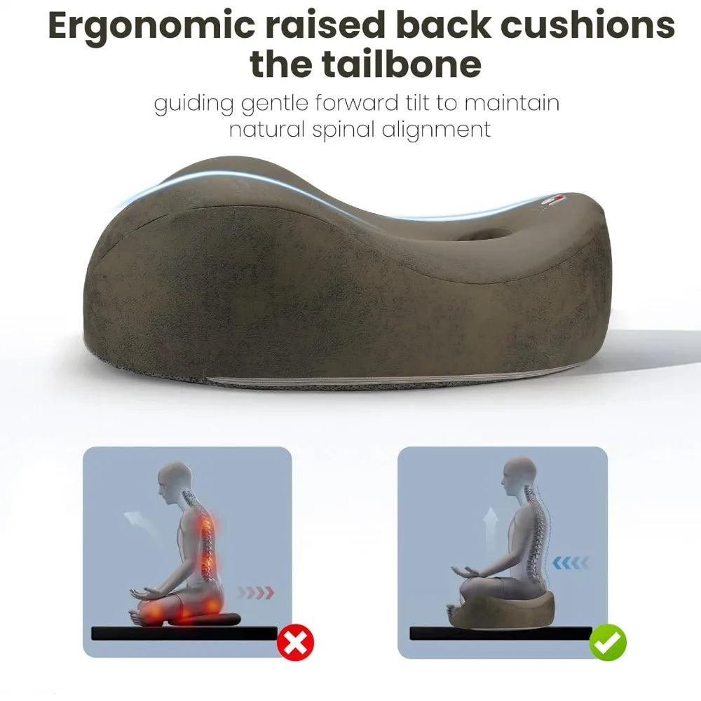 Ergonomic Memory Foam Meditation Cushion and Floor Pillow Set