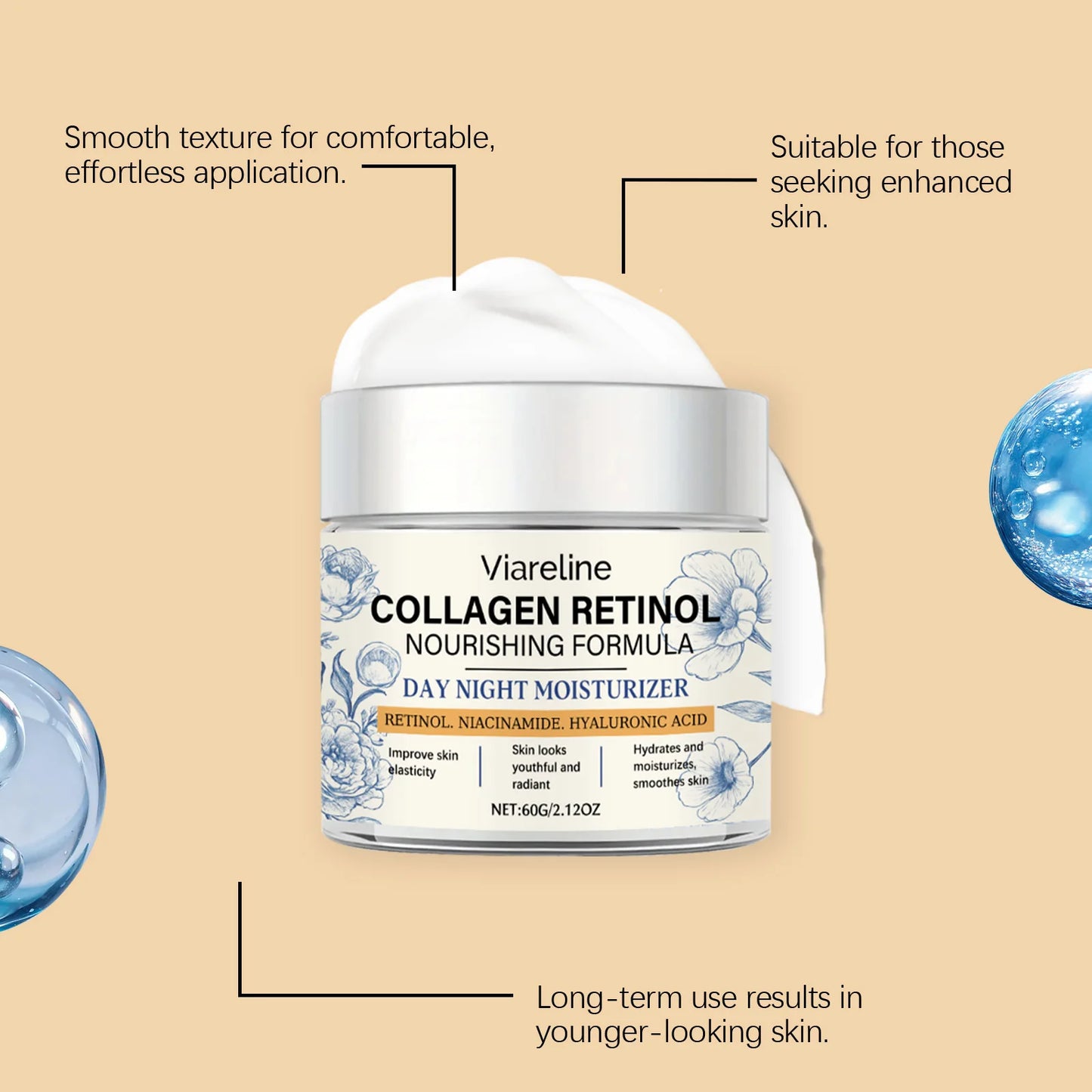 Viareline Retinol Moisturizing Cream With Hyaluronic Acid