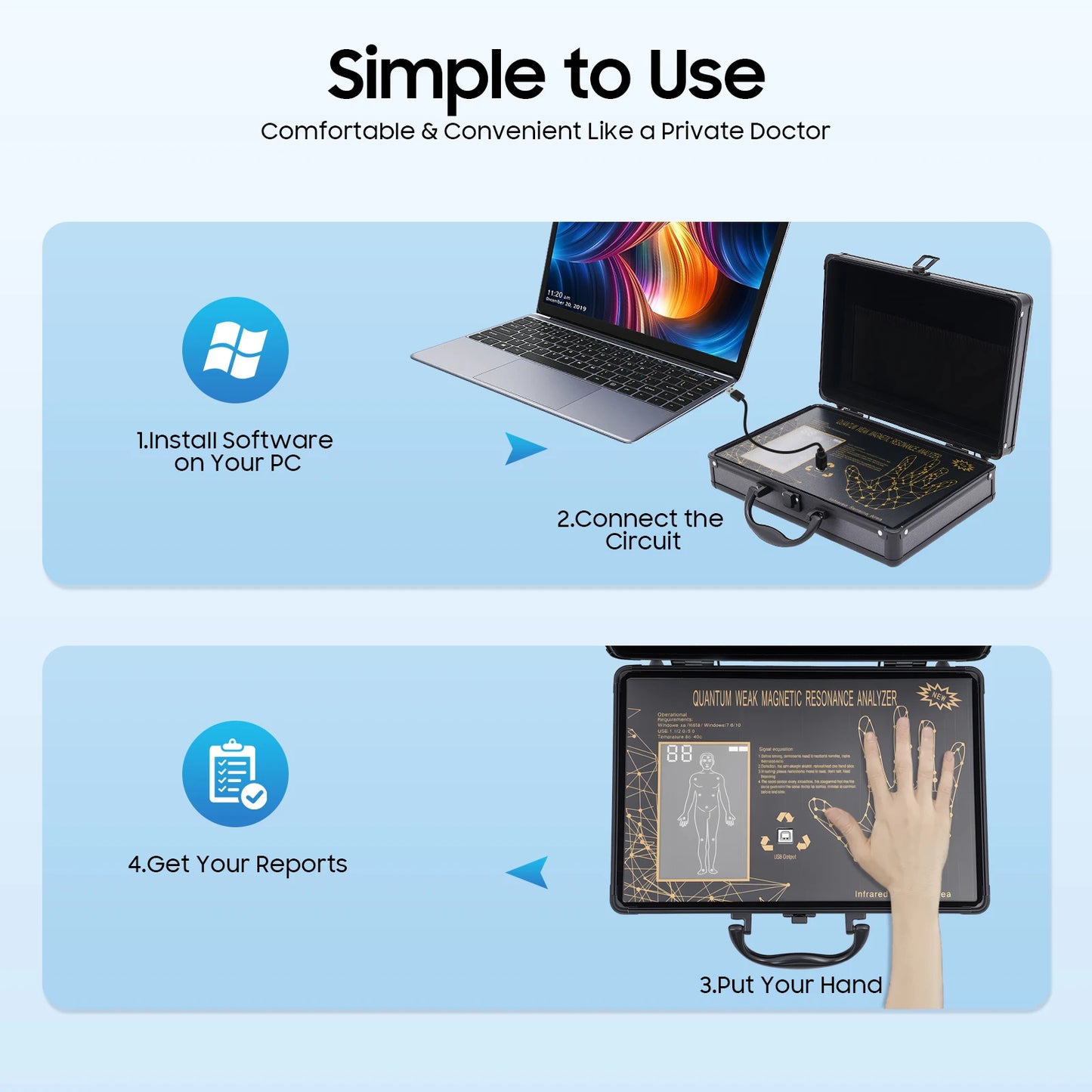 Bymaocar Hand Diagnostic Tester Health Analysis Device