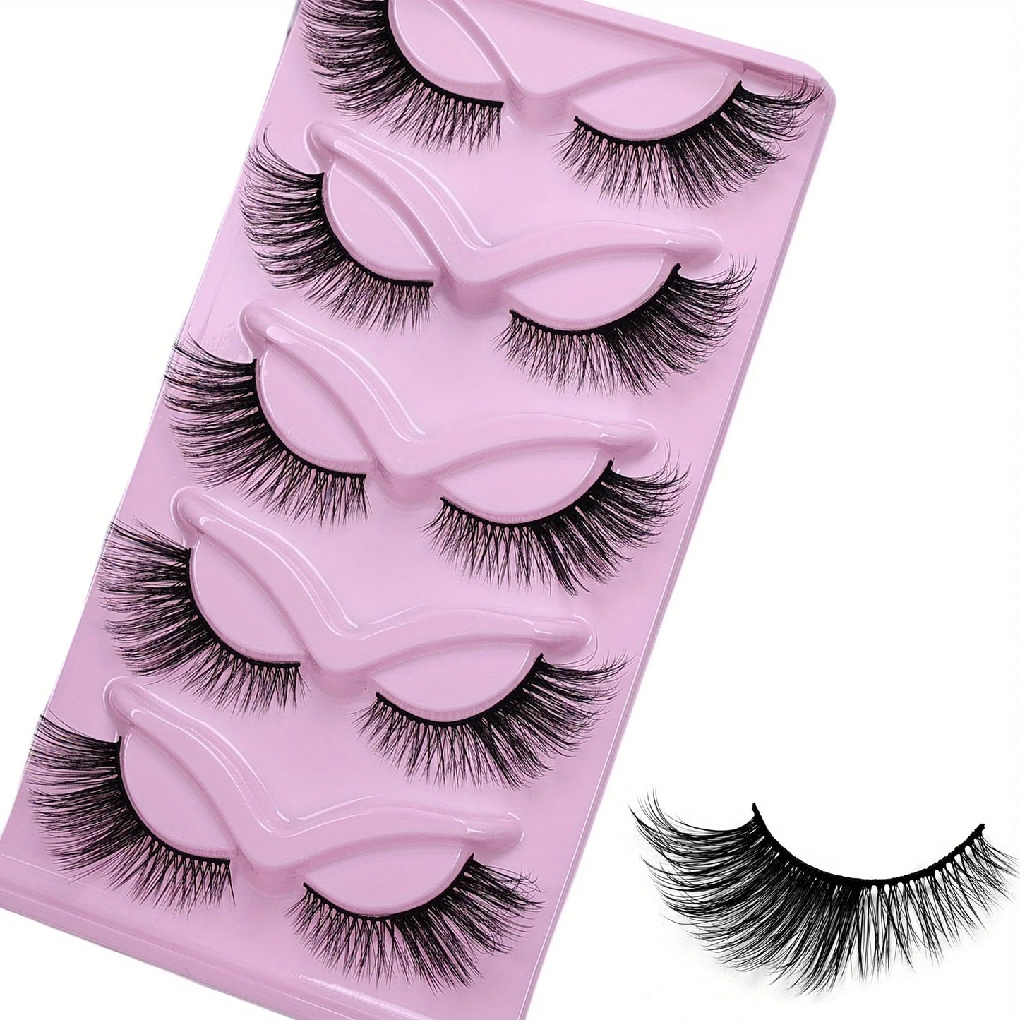 JIEFUXINCN Cat Eye False Eyelashes 30Pairs 6Pack Thick Fluffy