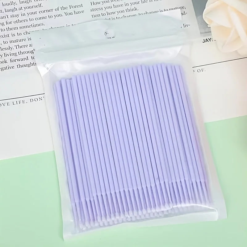Disposable Micro Cotton Swabs For Lash Extension Cleaning 100 Count