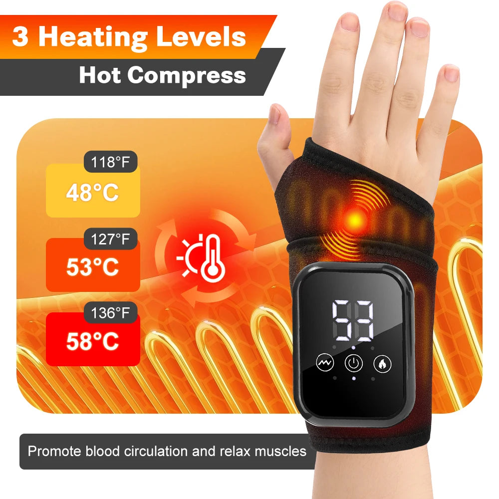 Hailicare Electric Heating Hand Wrist Guard Vibration Massage Wristband