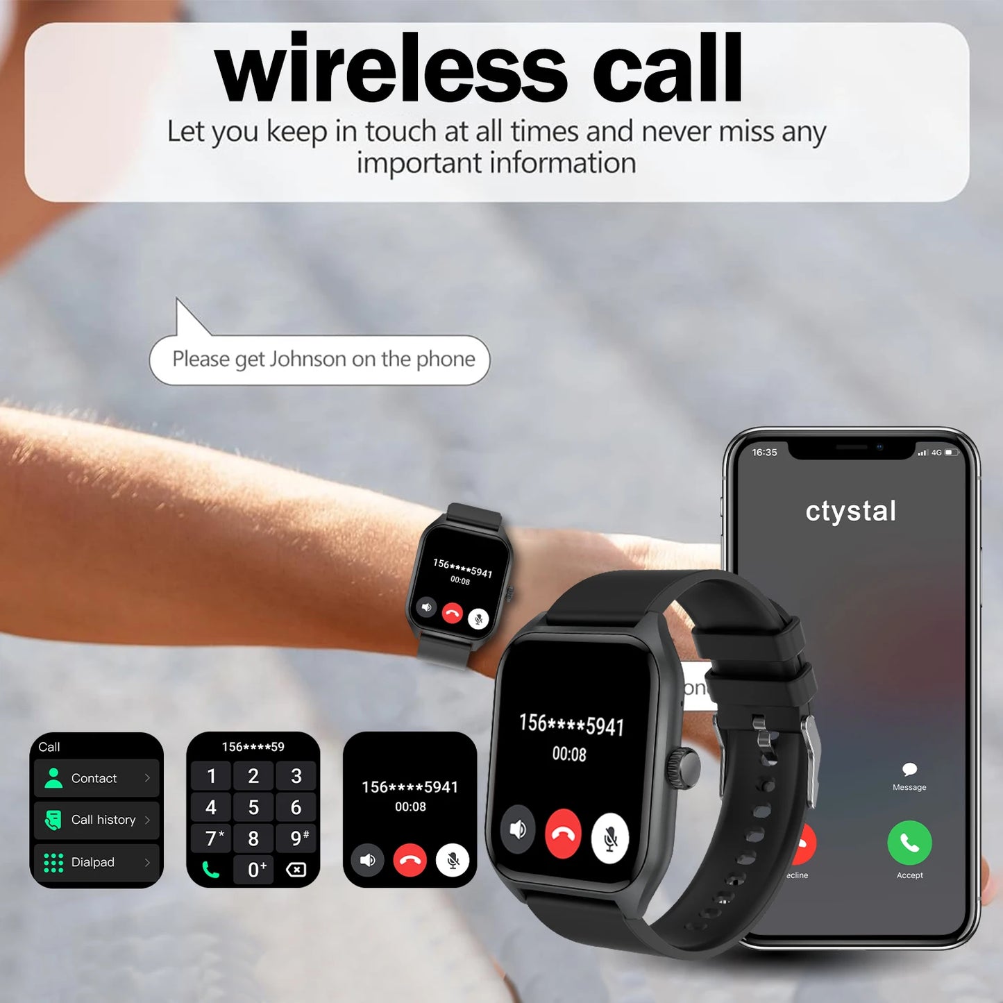 LIVLOVCP AI Voice Assistant Smart Watch For Men And Women