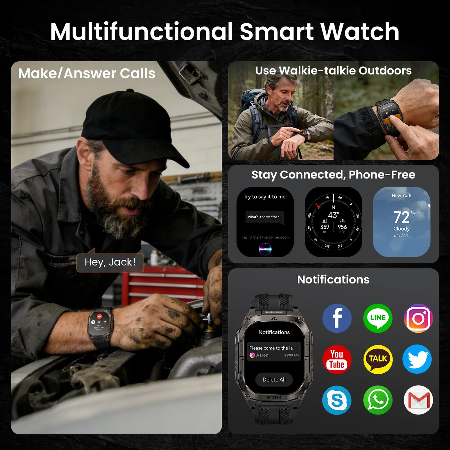 Kospet Tank M4C GPS Smartwatch Men Military Grade Waterproof