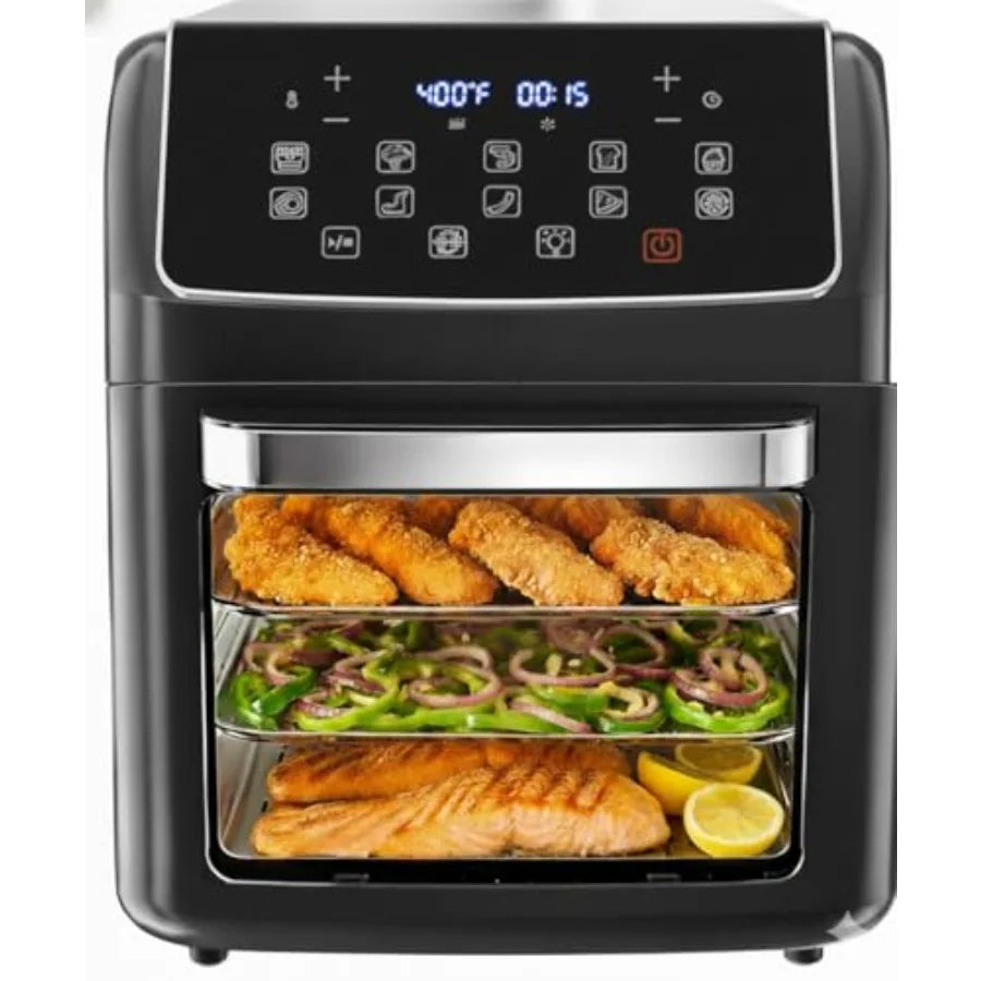 SHXI 10-in-1 Air Fryer Oven With Rotisserie And Visible Window