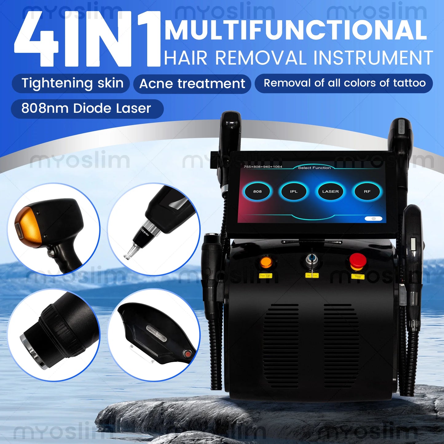 MYOSLIM Diode Laser 4 In 1 Hair Removal System IPL