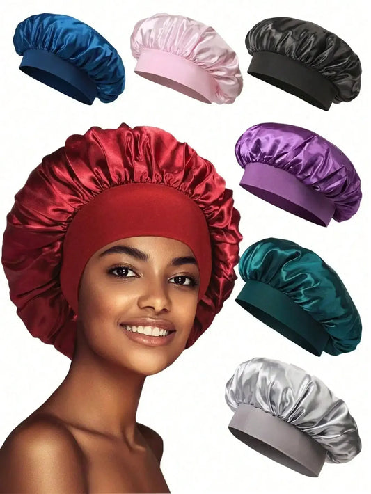 Pure Silk Sleep Cap Set For Women With Elastic Band