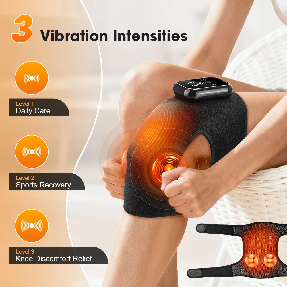 AFDEAL Electric Heated Knee Massage Pad for Joint Therapy