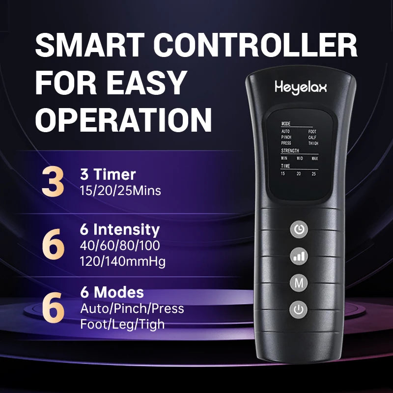 Heyelax Leg Air Compression Massager for Circulation and Pain Relief