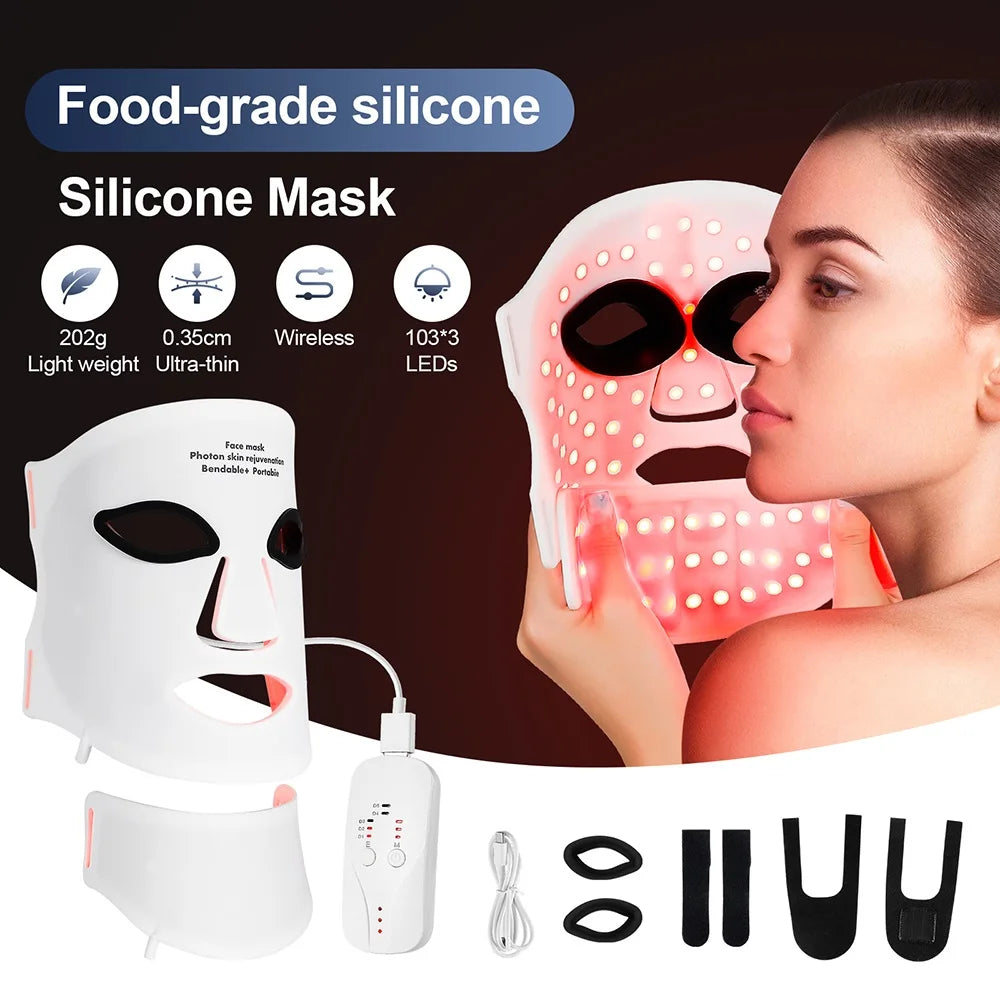 Foreverlily Silicone LED Mask For Face And Neck Skin Rejuvenation