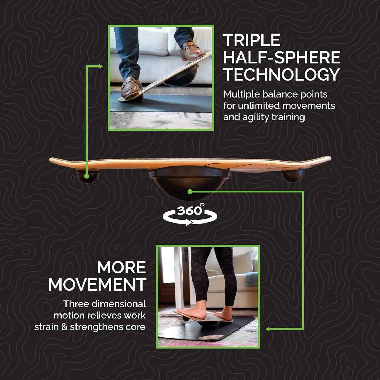 YTYIN 360 Degree Standing Desk Balance Wobble Board
