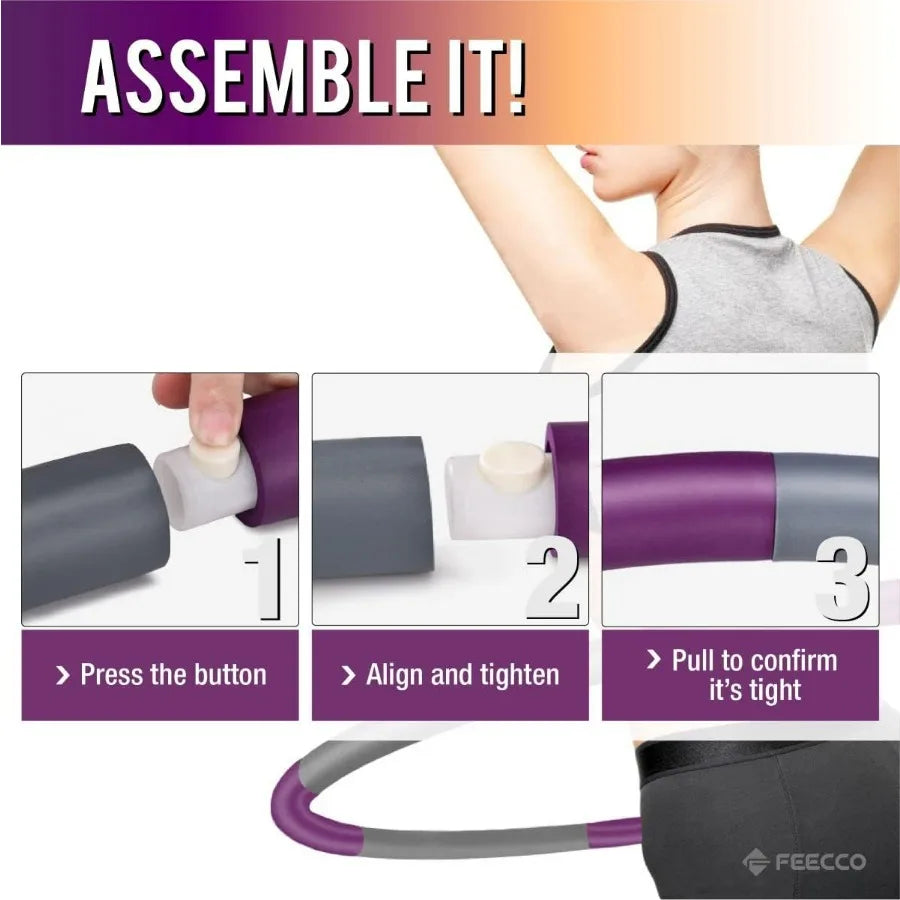 Weighted Fitness Hoop 8 Detachable Sections For Weight Loss