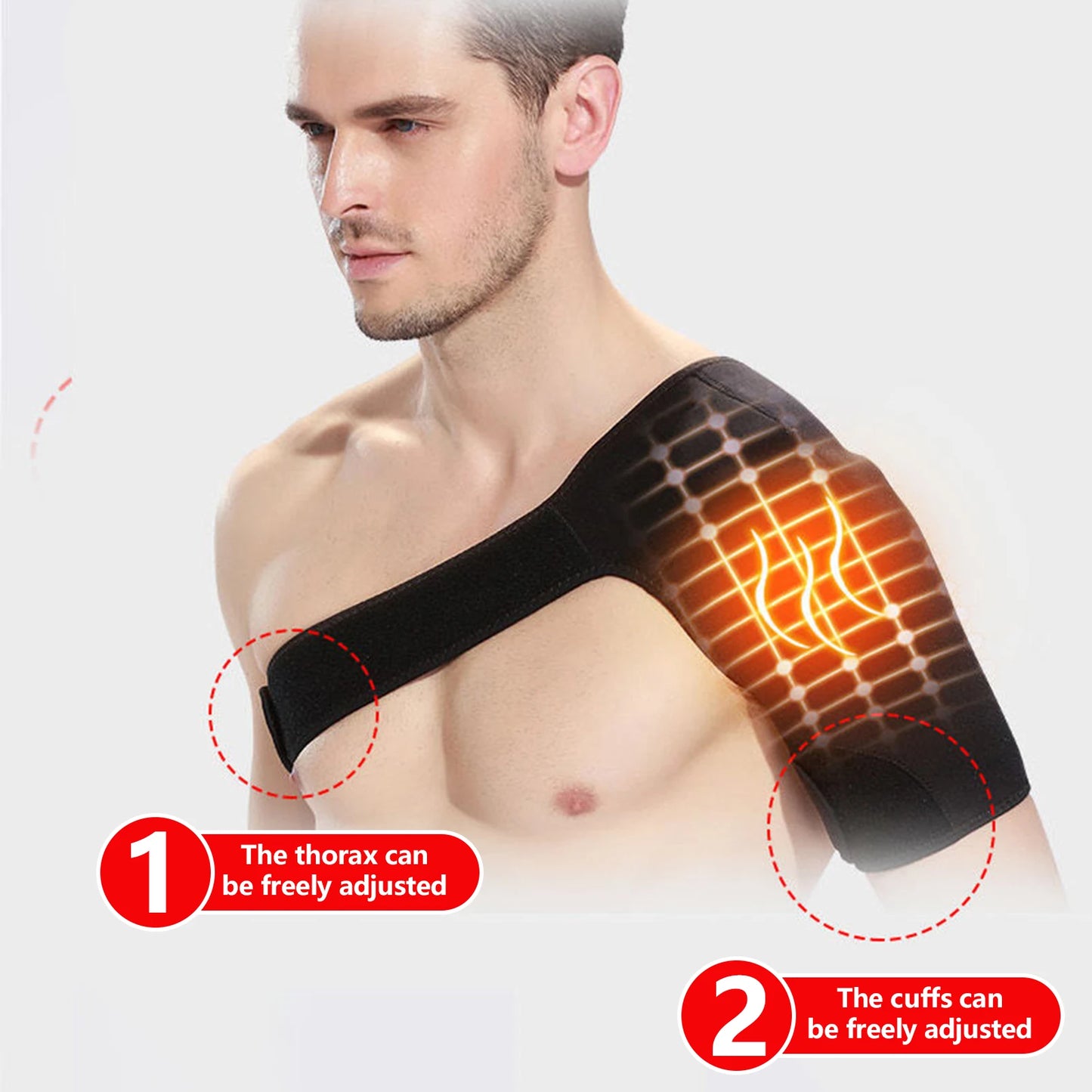 Self Heating Shoulder Strap Adjustable Thermal Support Cervical Pain