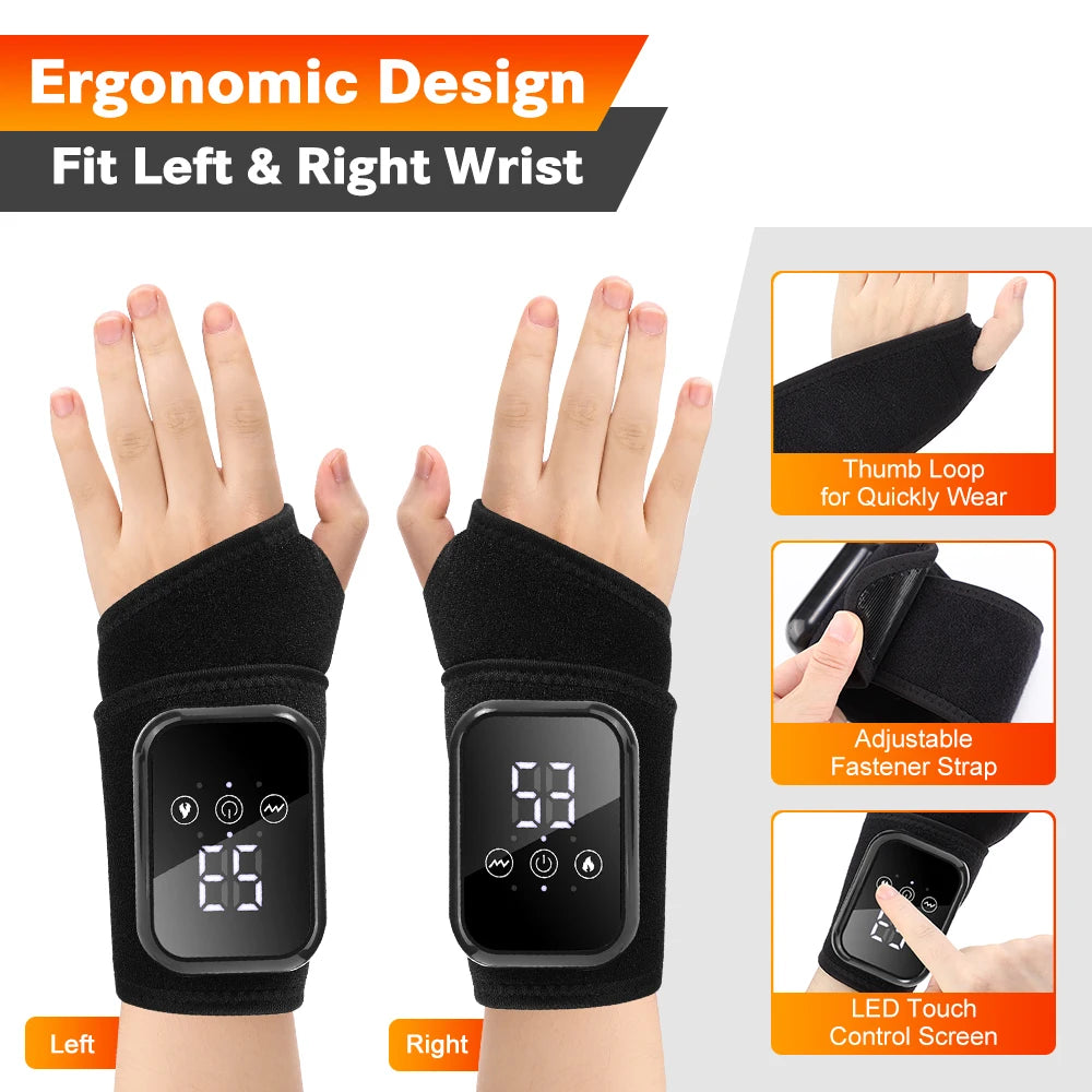 Hailicare Electric Heating Hand Wrist Guard Vibration Massage Wristband