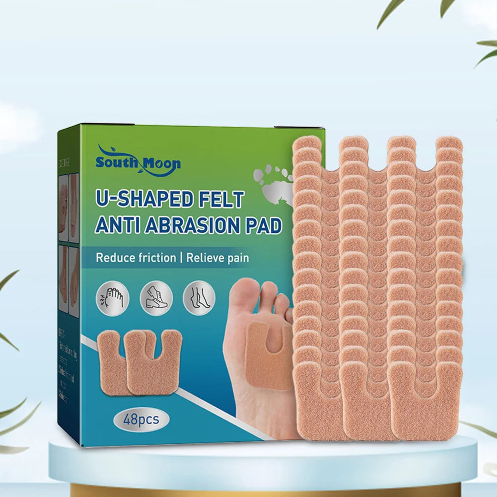 Anti Callus Foot Cushions U Shaped Felt Pads 48pcs