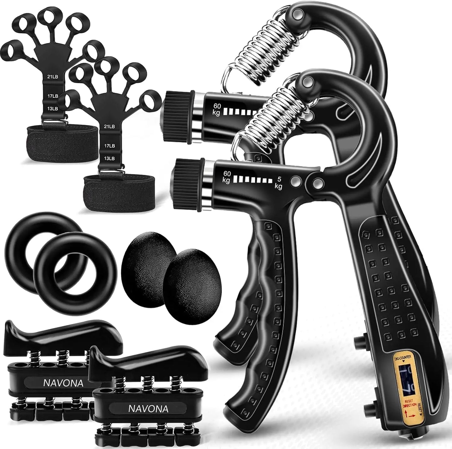 Hand Grip Strengthener Kit For Forearm And Finger Exercises