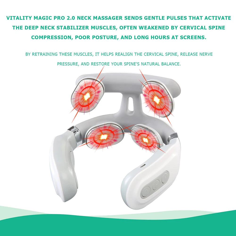 Cervical Massager 16 Modes USB Smart Pulse Heating Neck Massager
