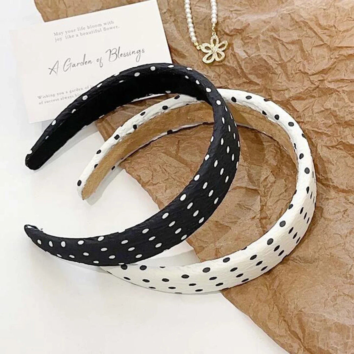 Proly New Fashion Headband For Women Dot Pattern Hairband Summer