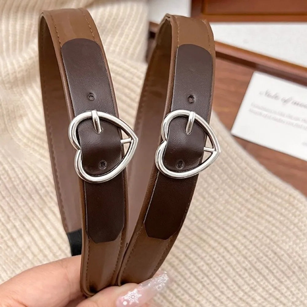 Fashion Leather Headband With Heart Buckle Hair Accessory