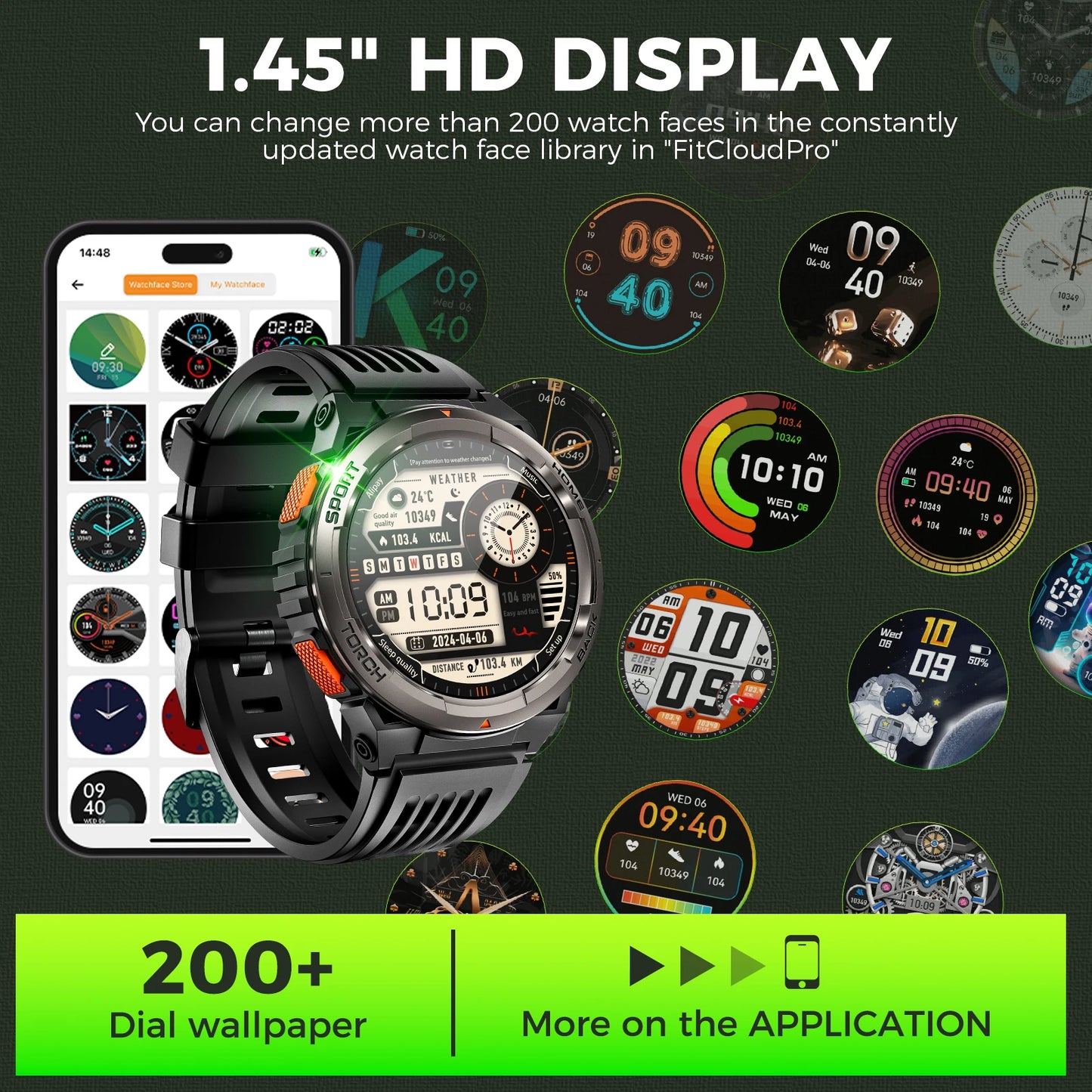 EIGIIS KE5 Smart Watch 3ATM Waterproof Compass Altimeter Barometer