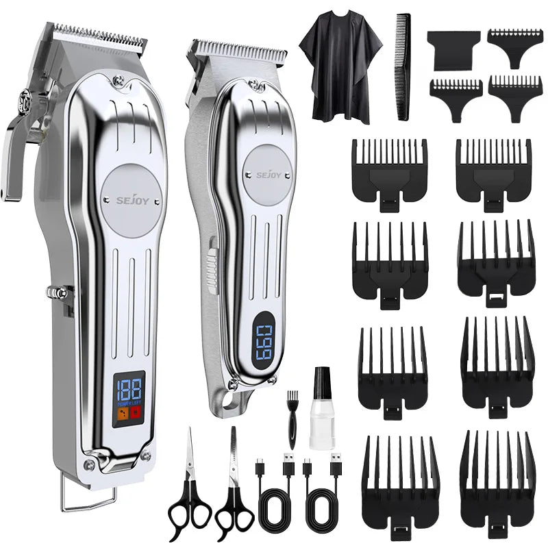Sejoy Professional Hair Clipper Cordless Trimmer Set For Men Rechargeable