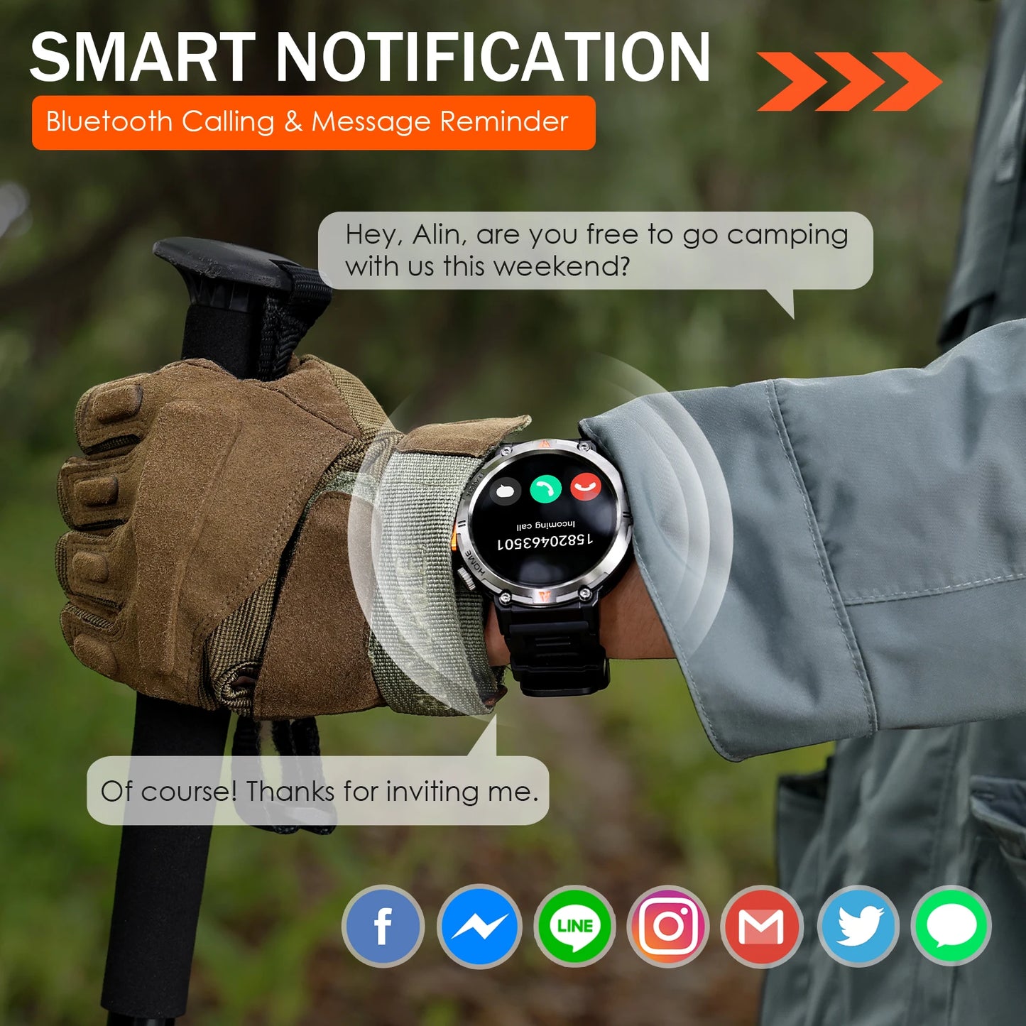 EIGIIS Bluetooth Call Smartwatch For Men Full Touch Heart Rate