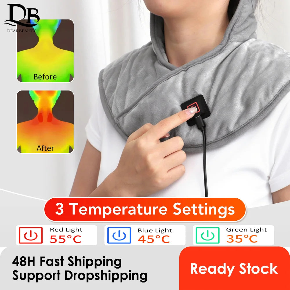 Electric Heating Shoulder Neck Pad Massager Three Gear USB
