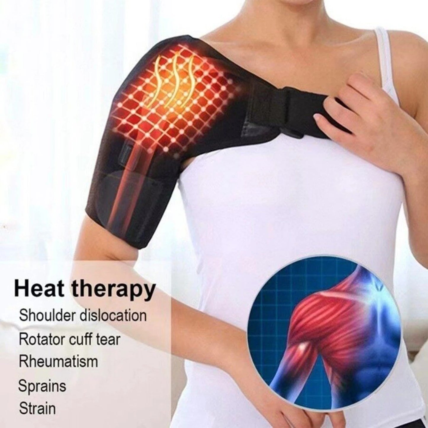 Self Heating Shoulder Strap Adjustable Thermal Support Cervical Pain
