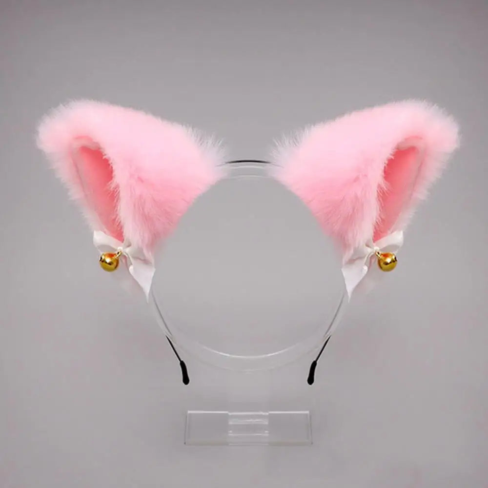 Plush Lace Cat Ears Headband For Women Cosplay Anime