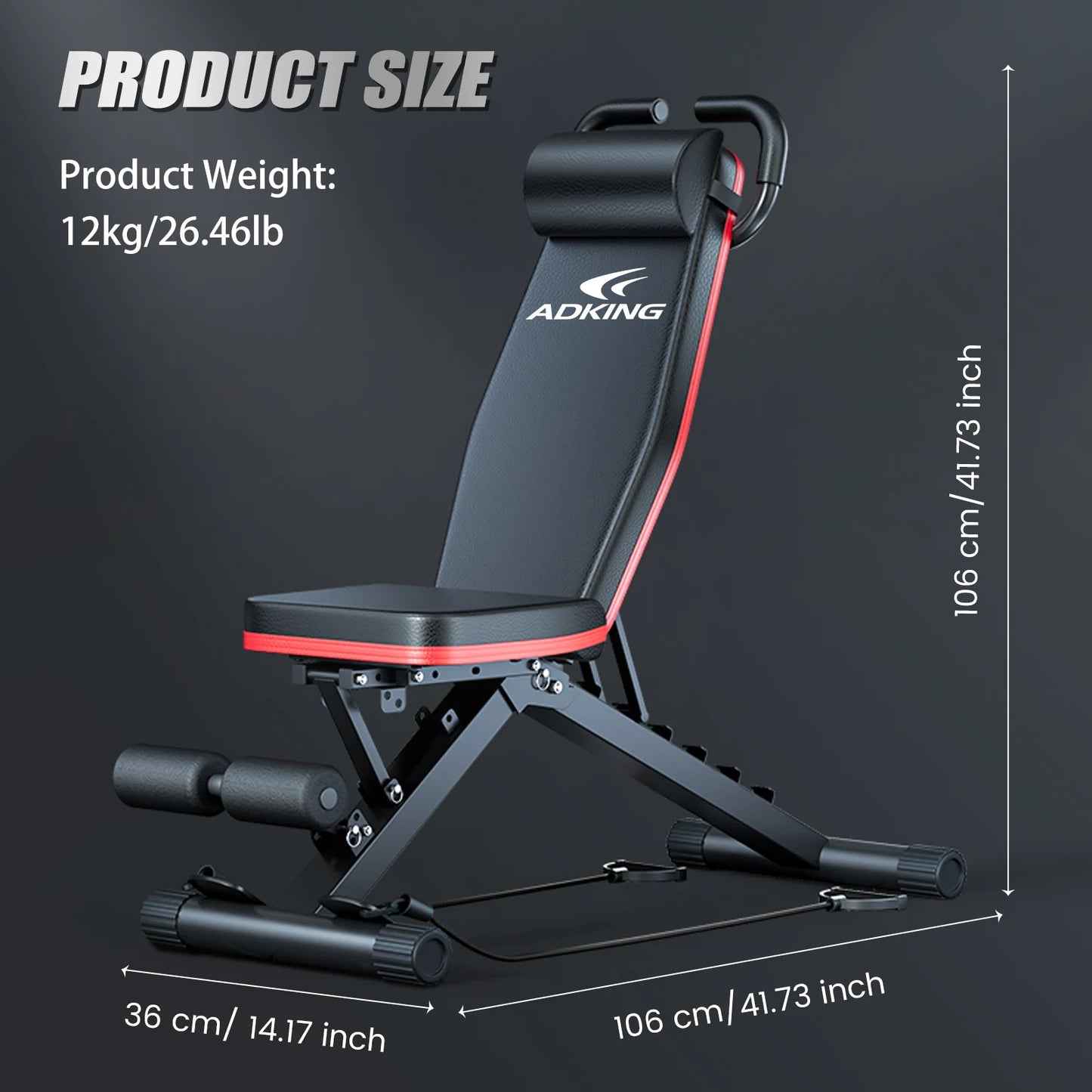 Adjustable Weight Bench Foldable Incline Decline For Home Gym