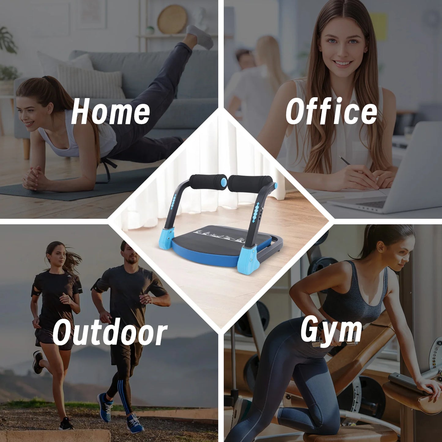 Abdominal Trainer And Sit Up Machine With Adjustable Resistance Foldable