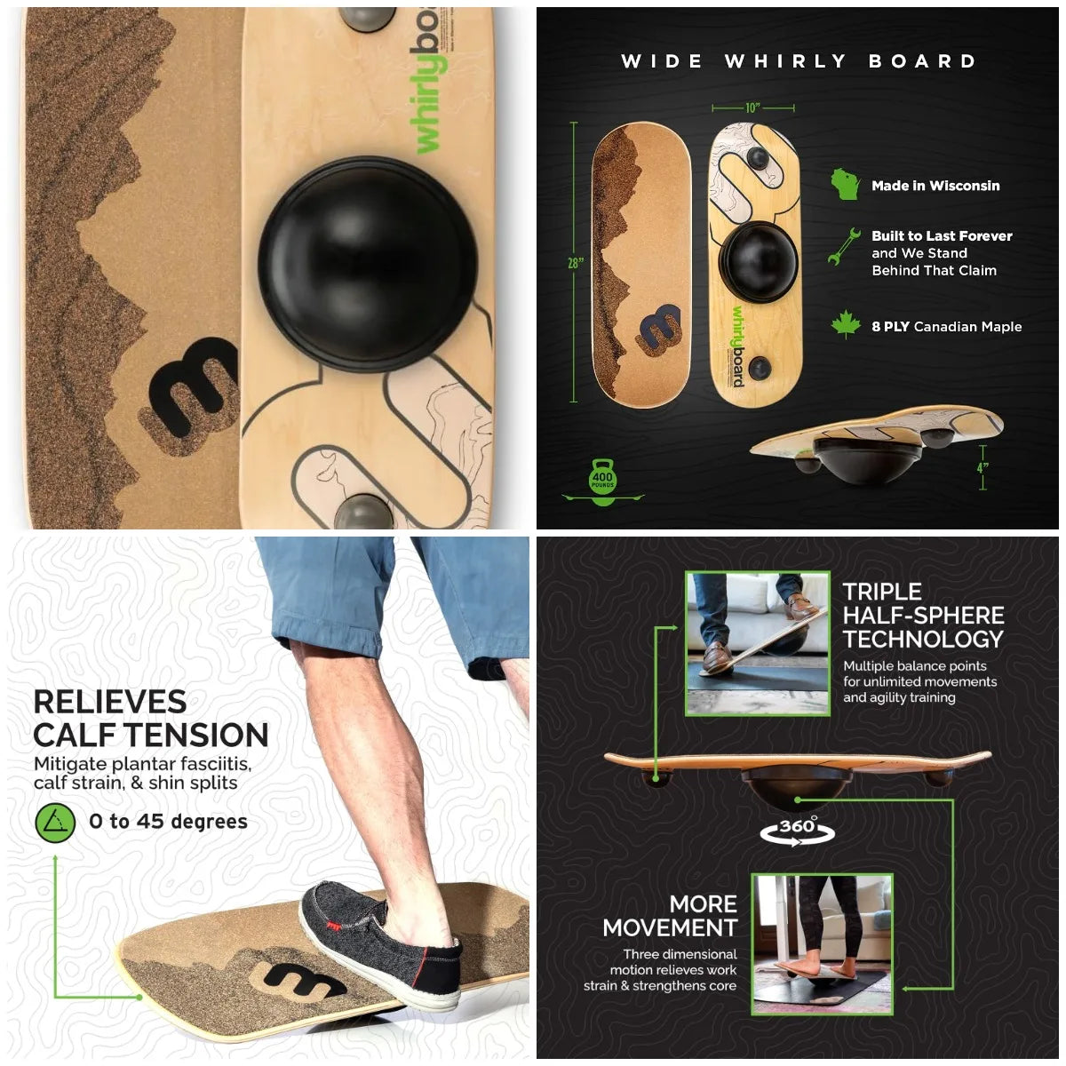 YTYIN 360 Degree Standing Desk Balance Wobble Board