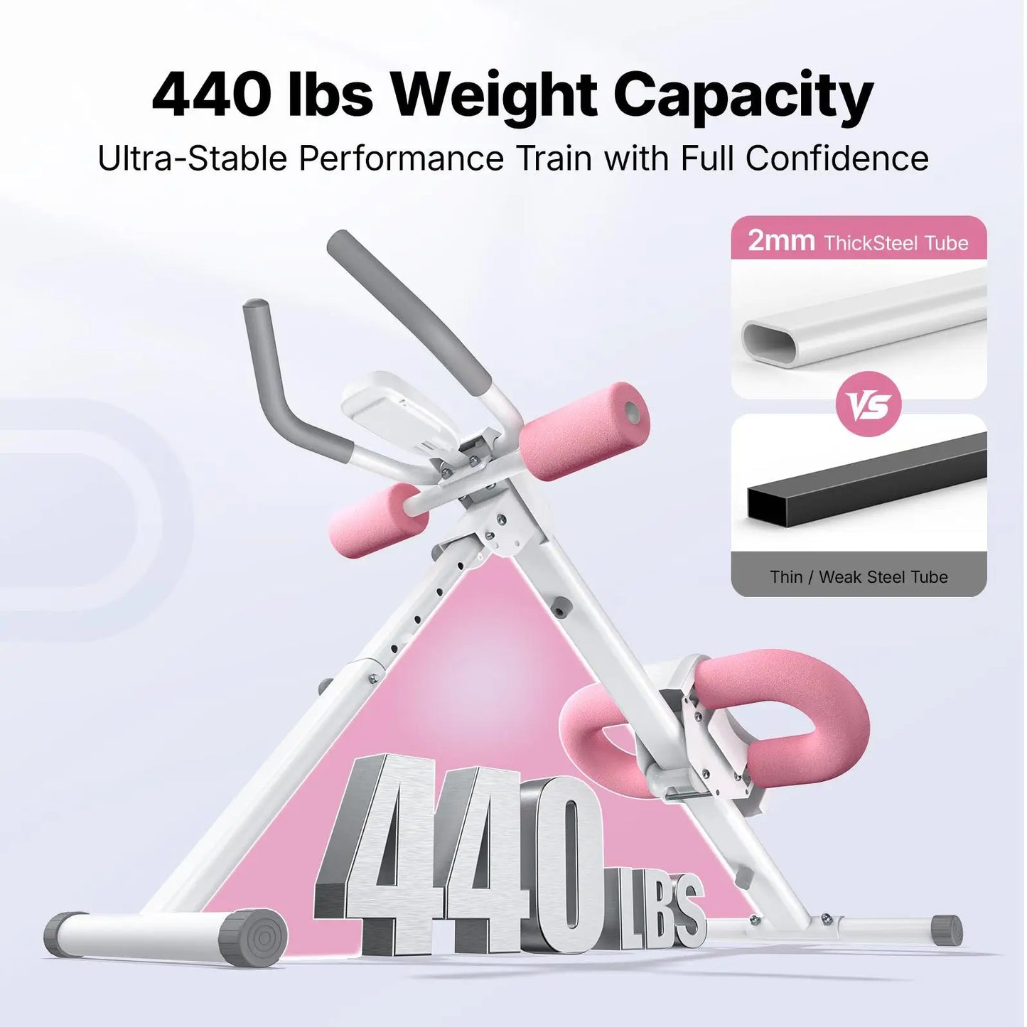 Foldable Abdominal Trainer With LCD Monitor 10 Level Adjustable Resistance