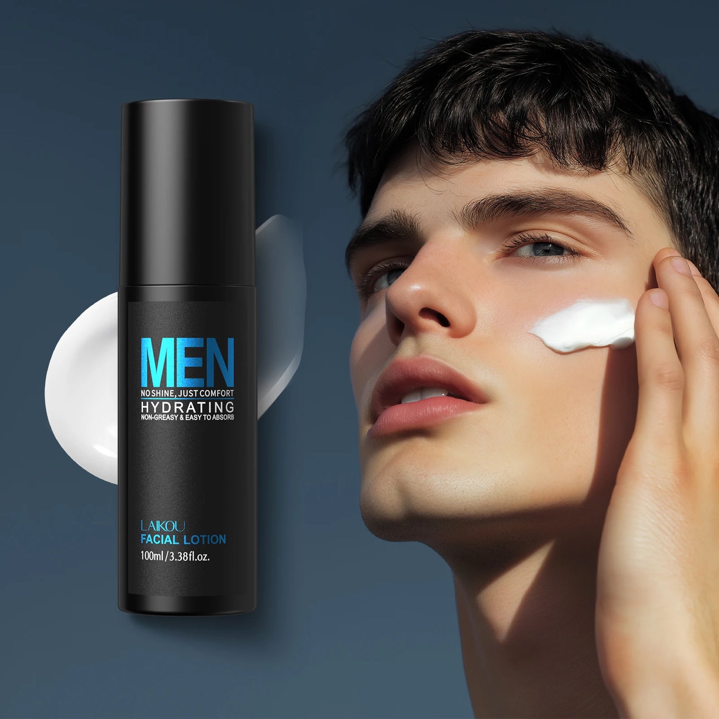 LAIKOU Men Skincare Set 4Piece Lazy Cream Cleanser Toner Lotion