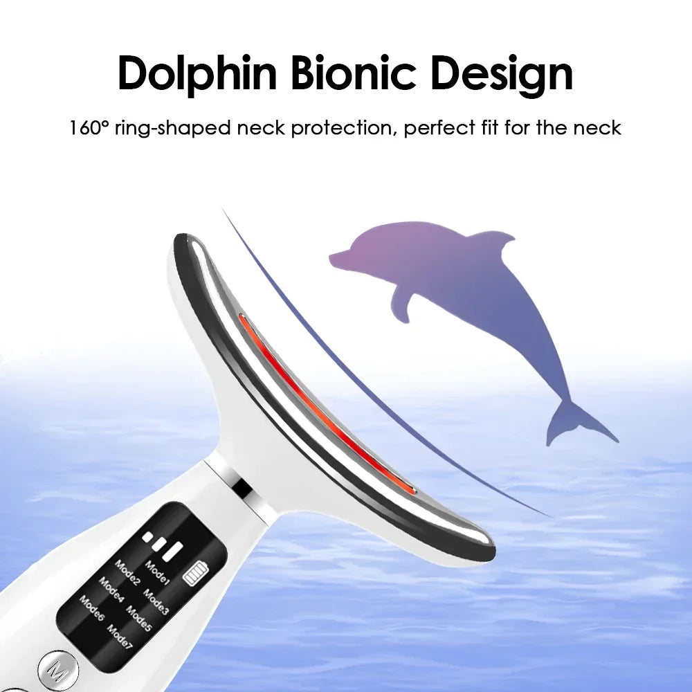 Portable LED Light Therapy Face Neck Massager Three Adjustable Speeds
